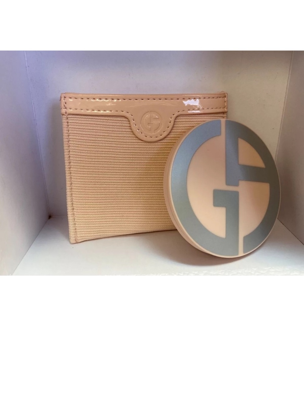 Giorgio Armani Blush Pink Compact and Cardholder Set